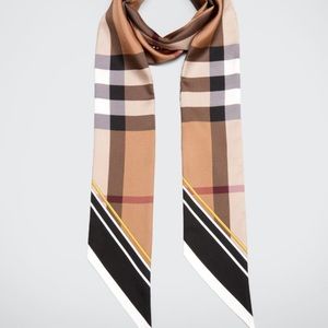Authentic BURBERRY SILK SKINNY SCARF